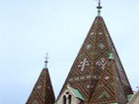 Tiled spire of Matthias Church Tiled spire of Matthias Church